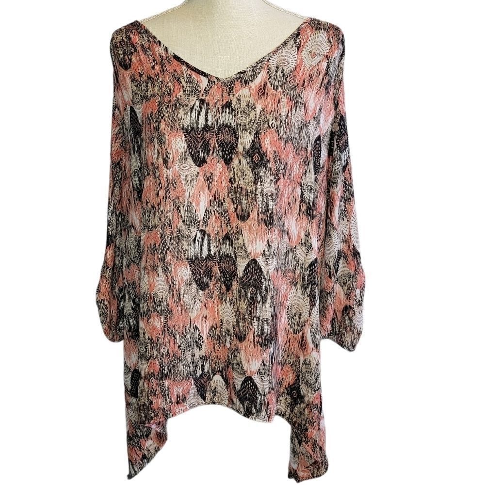 Zac & Rachel Woman Abstract Print Blouse 2X